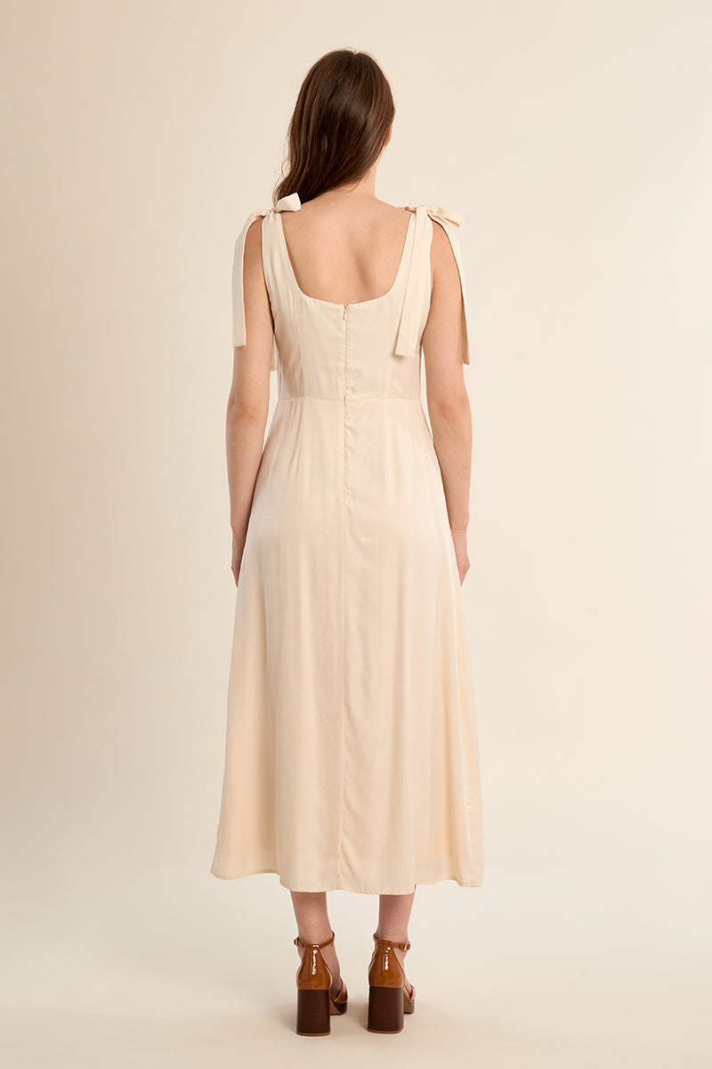 MB Shoulder Tie Tank Midi Dress