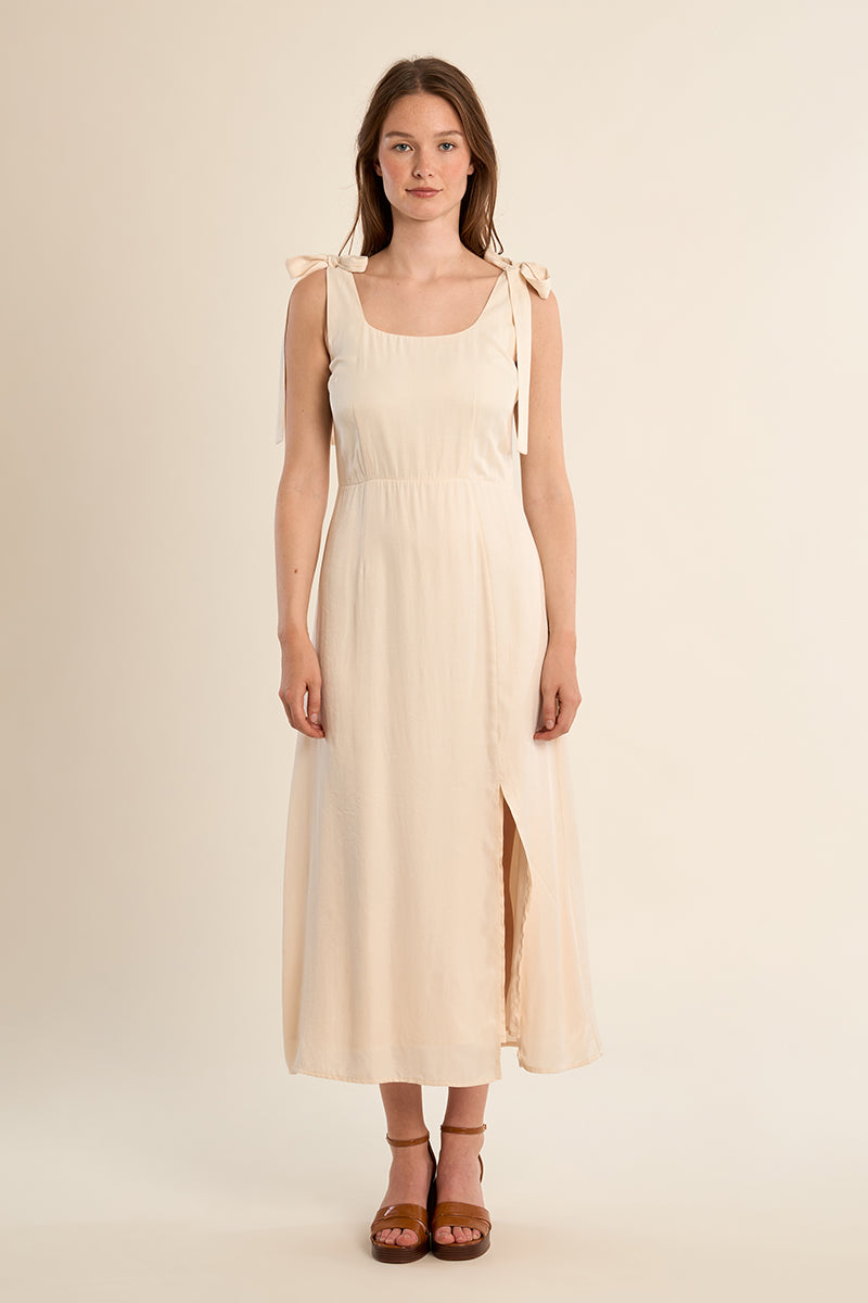 MB Shoulder Tie Tank Midi Dress