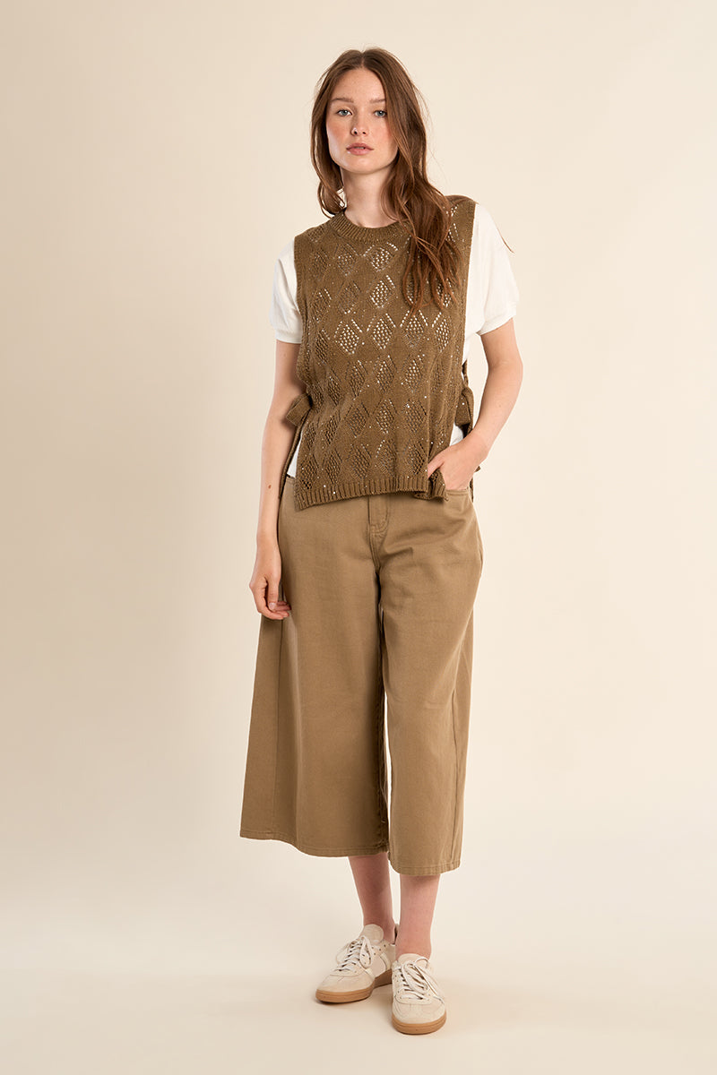 MB Camel Sleeveless Sweater