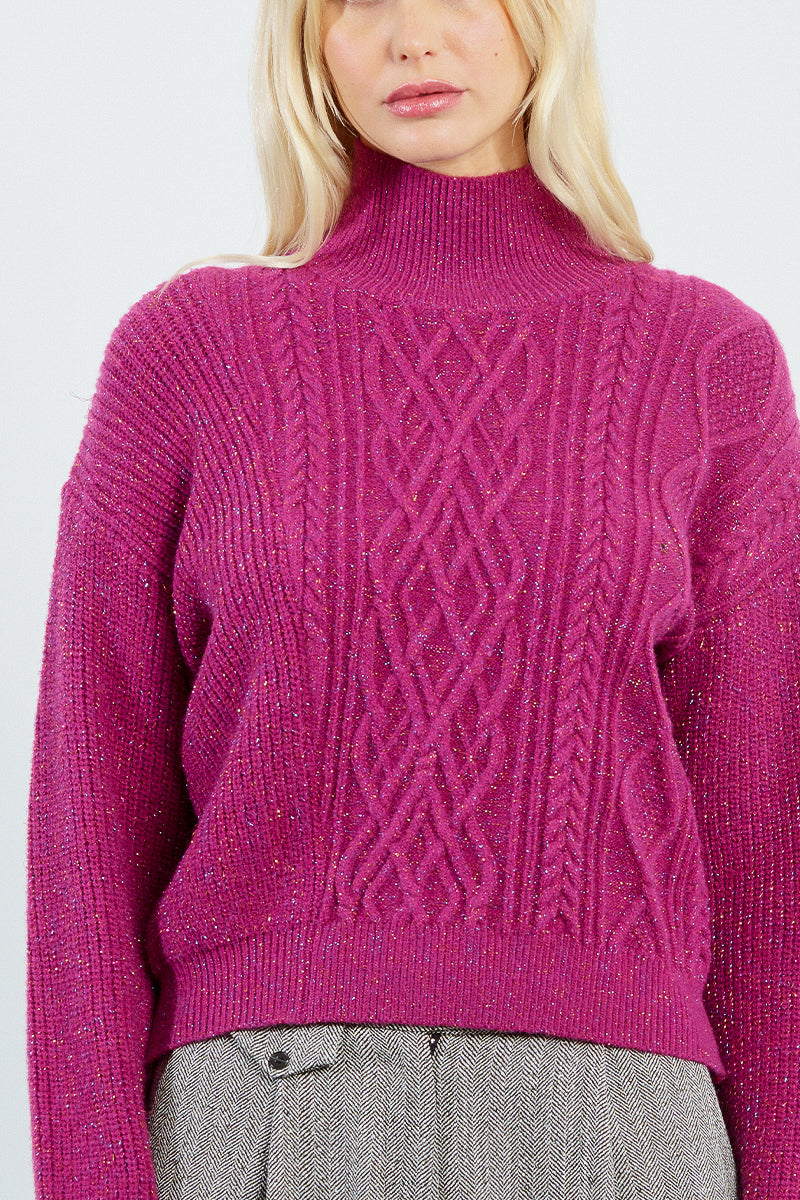 MB Sparkle Thread Mock Neck Sweater