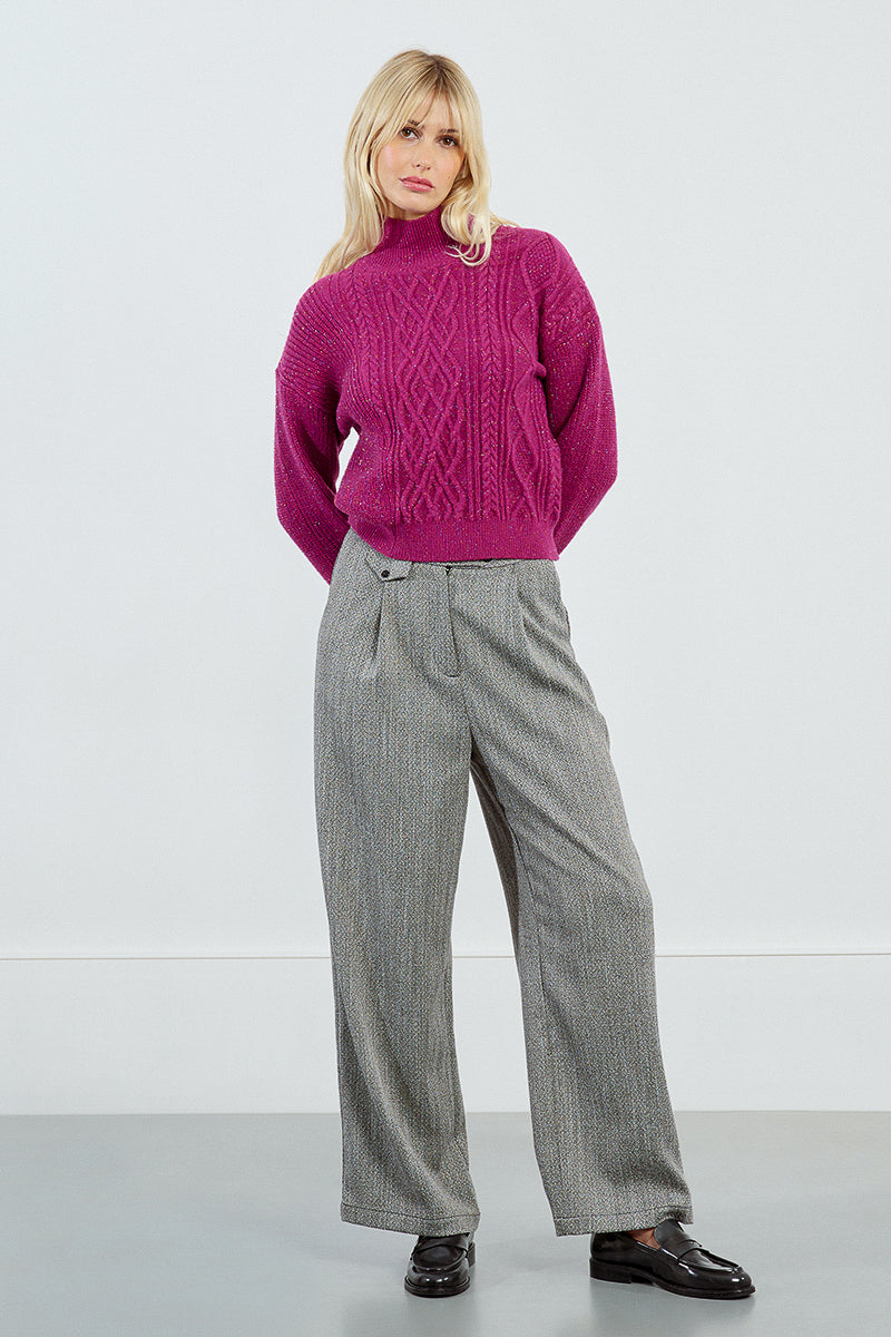 MB Sparkle Thread Mock Neck Sweater