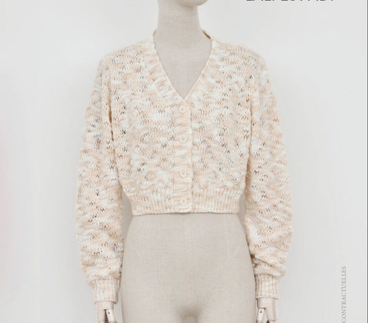 MB Beige Four Button Cardigan