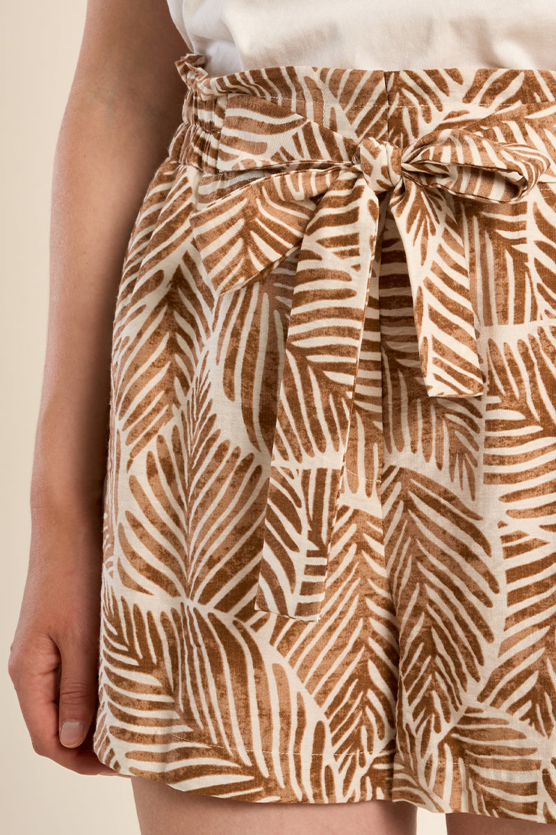 MB Camel Mathilde Pattern Woven Shorts