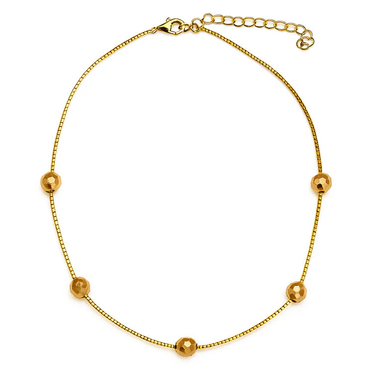 Glass Bead Station Short Necklace