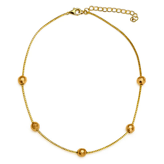 Glass Bead Station Short Necklace