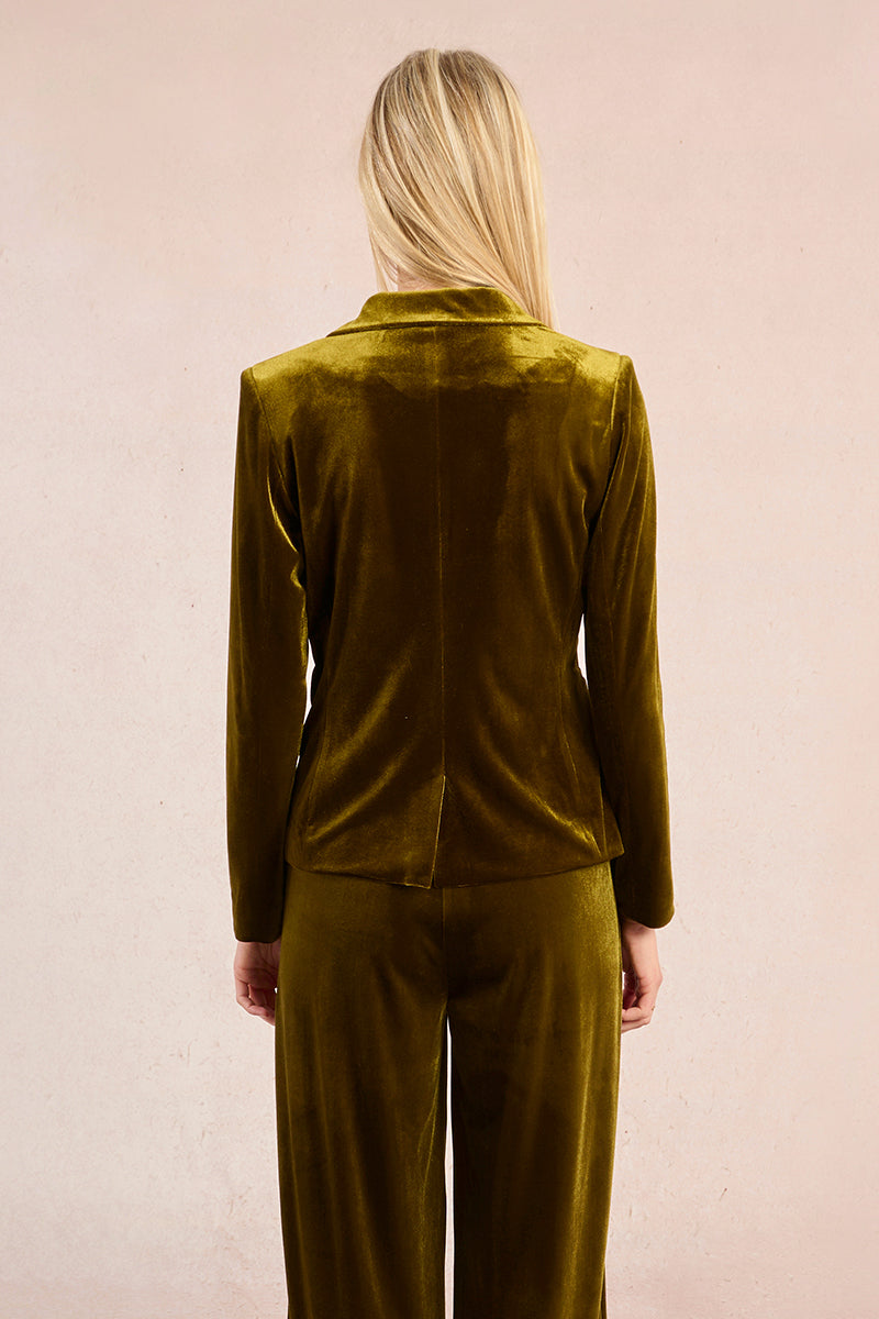 MB Velvet Single Button Blazer
