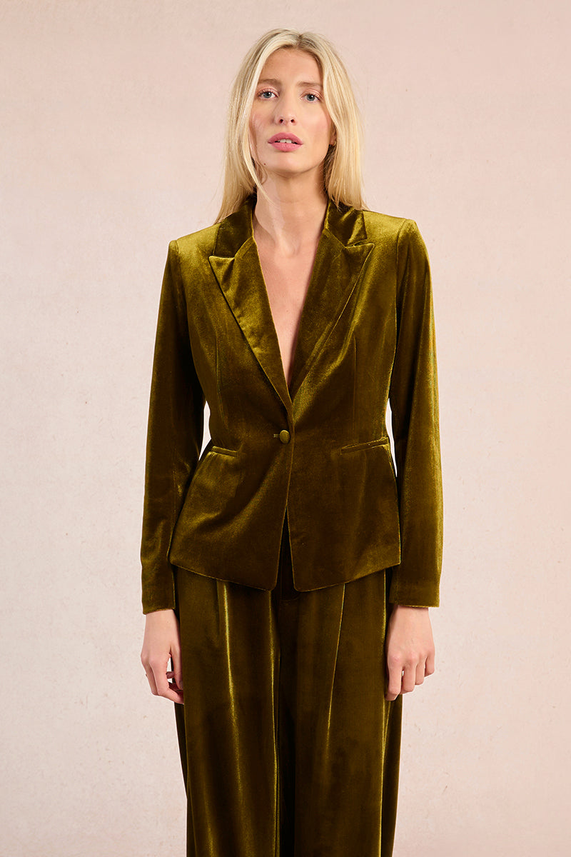 MB Velvet Single Button Blazer