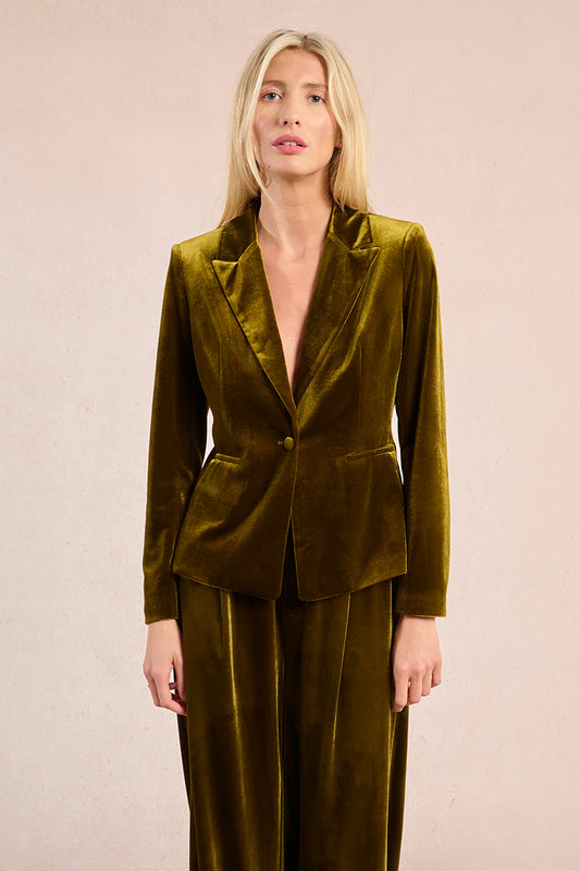 MB Velvet Single Button Blazer