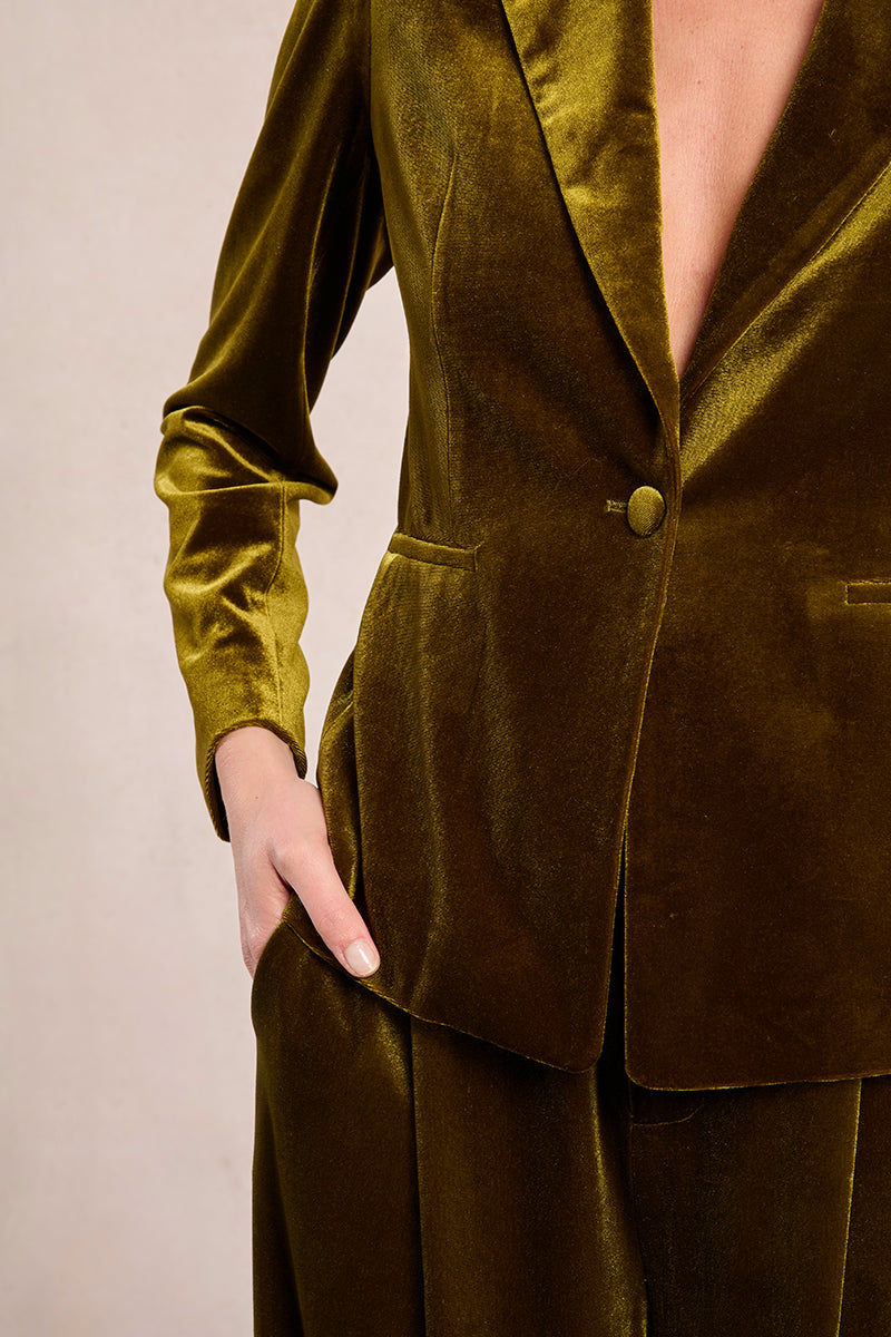 MB Velvet Single Button Blazer