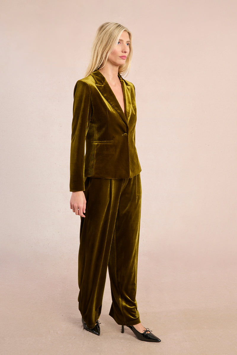 MB Velvet Single Button Blazer