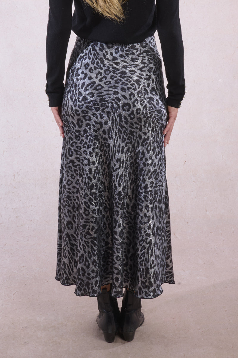 MB Animal Print Satin Skirt