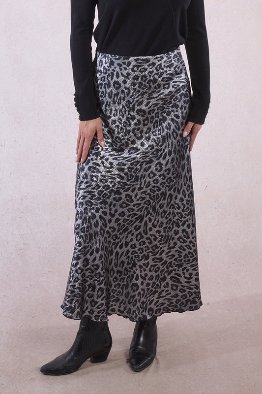 MB Animal Print Satin Skirt