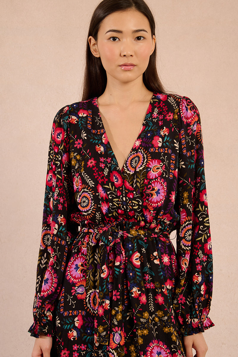 MB Multicolor Printed Midi Dress