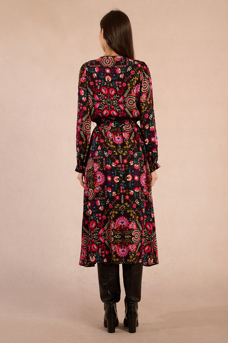 MB Multicolor Printed Midi Dress