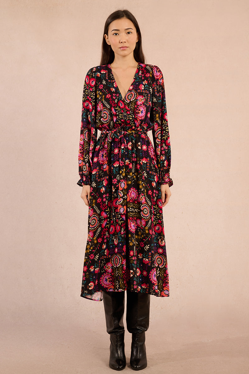 MB Multicolor Printed Midi Dress