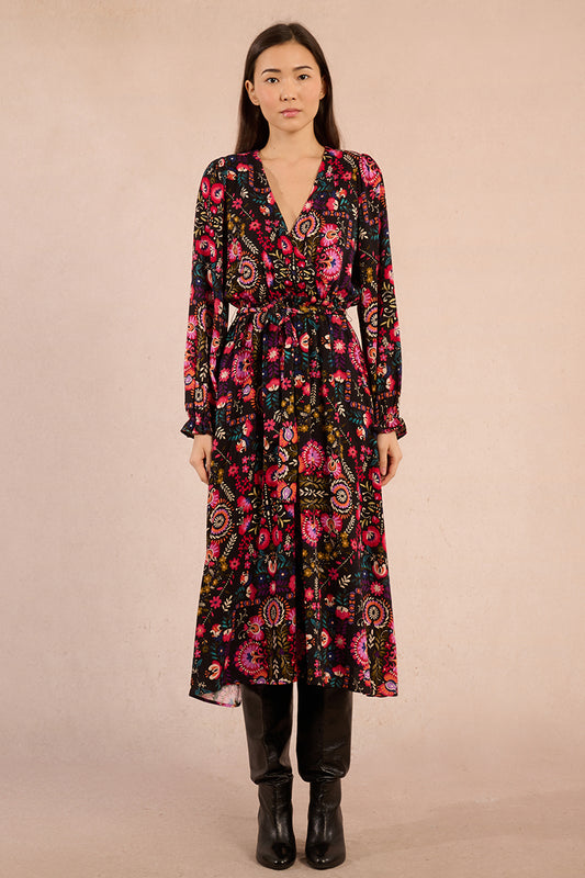 MB Multicolor Printed Midi Dress