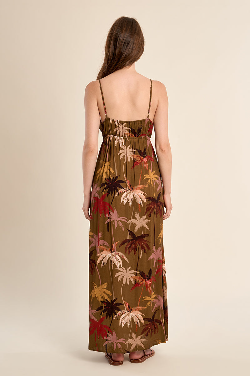 MB Khaki Moana Pattern Long Dress