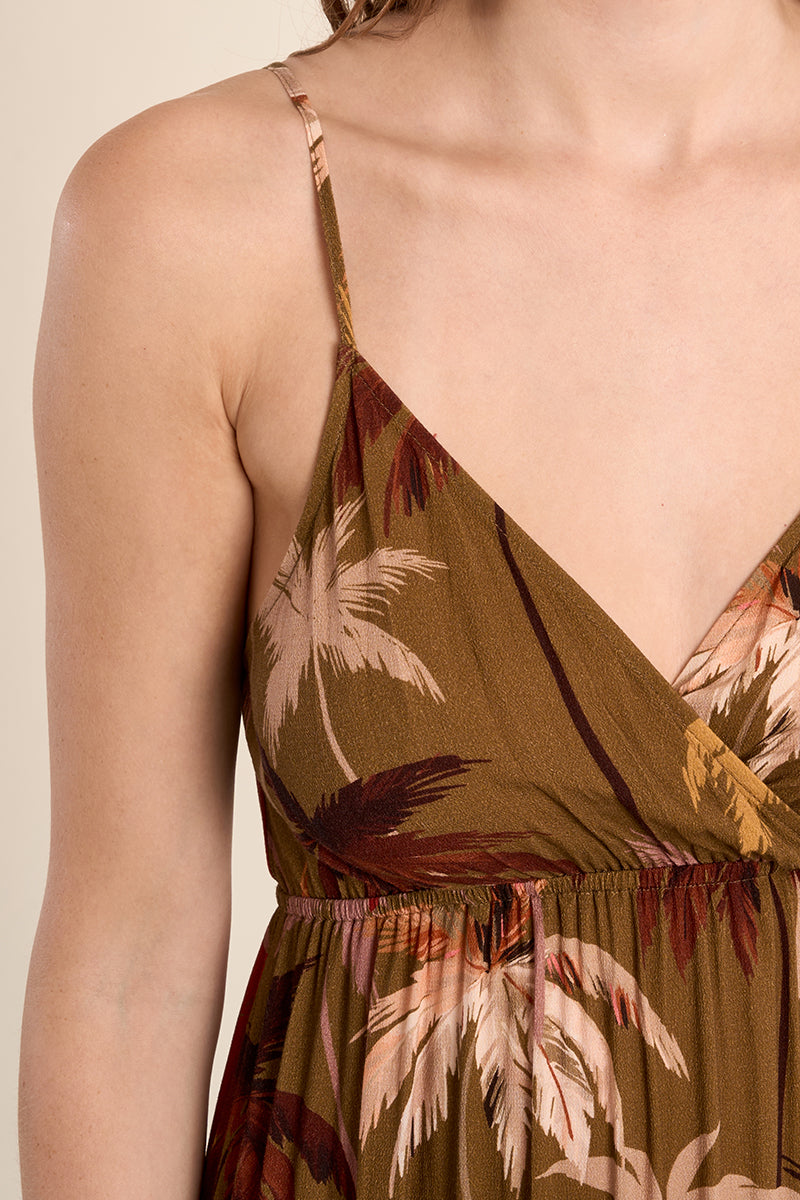MB Khaki Moana Pattern Long Dress