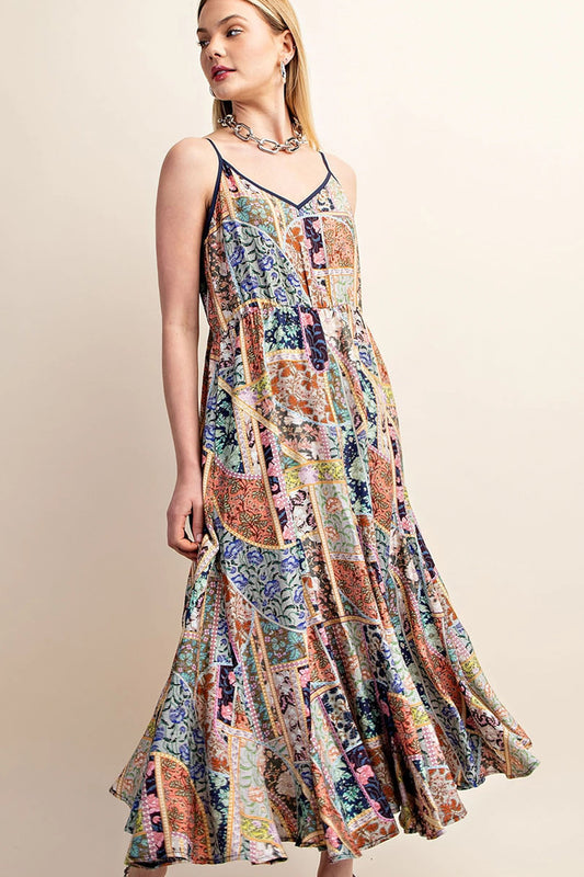 Colorful Frill Hemline Dress
