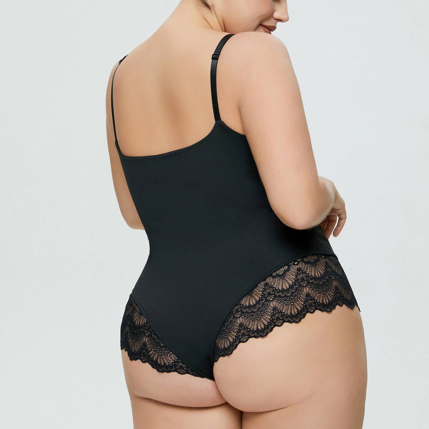 Sweetkama Ladies Solid Color Teddy Lace Lingerie Bodysuit
