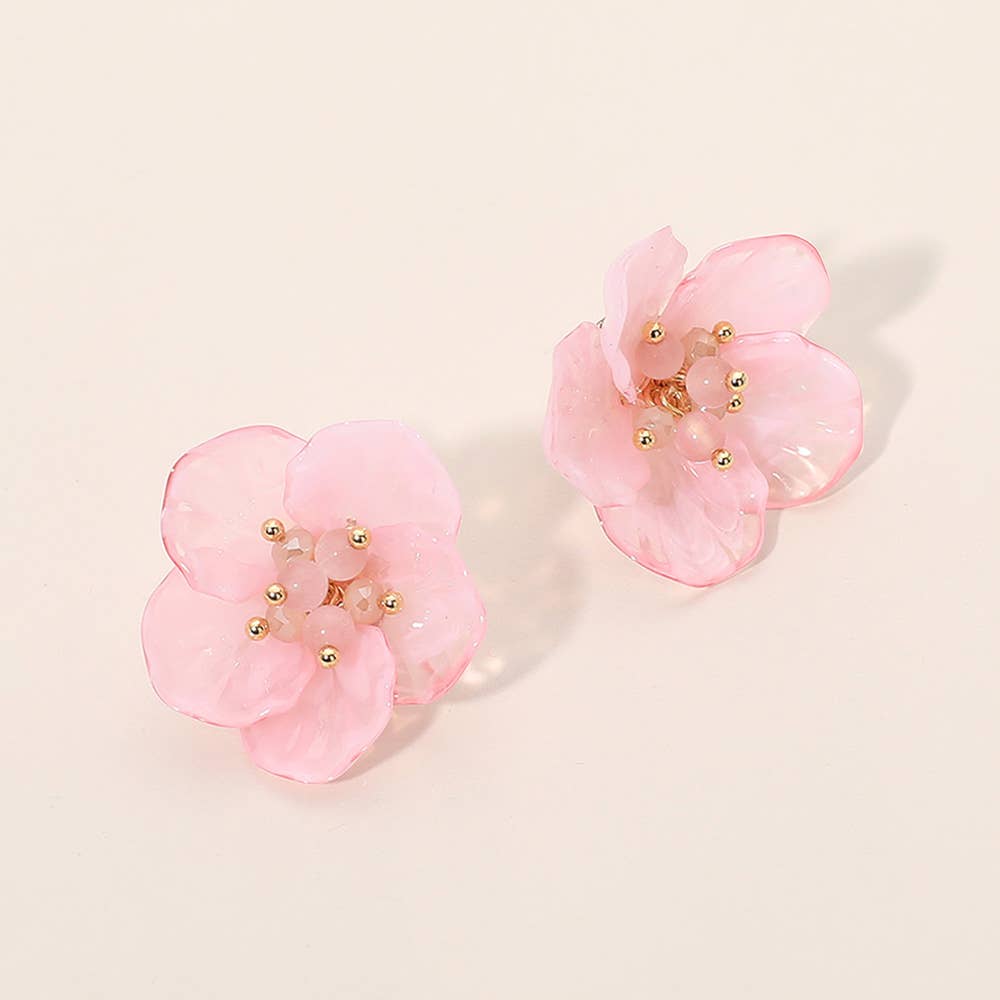 Resin Petal Flower Earrings
