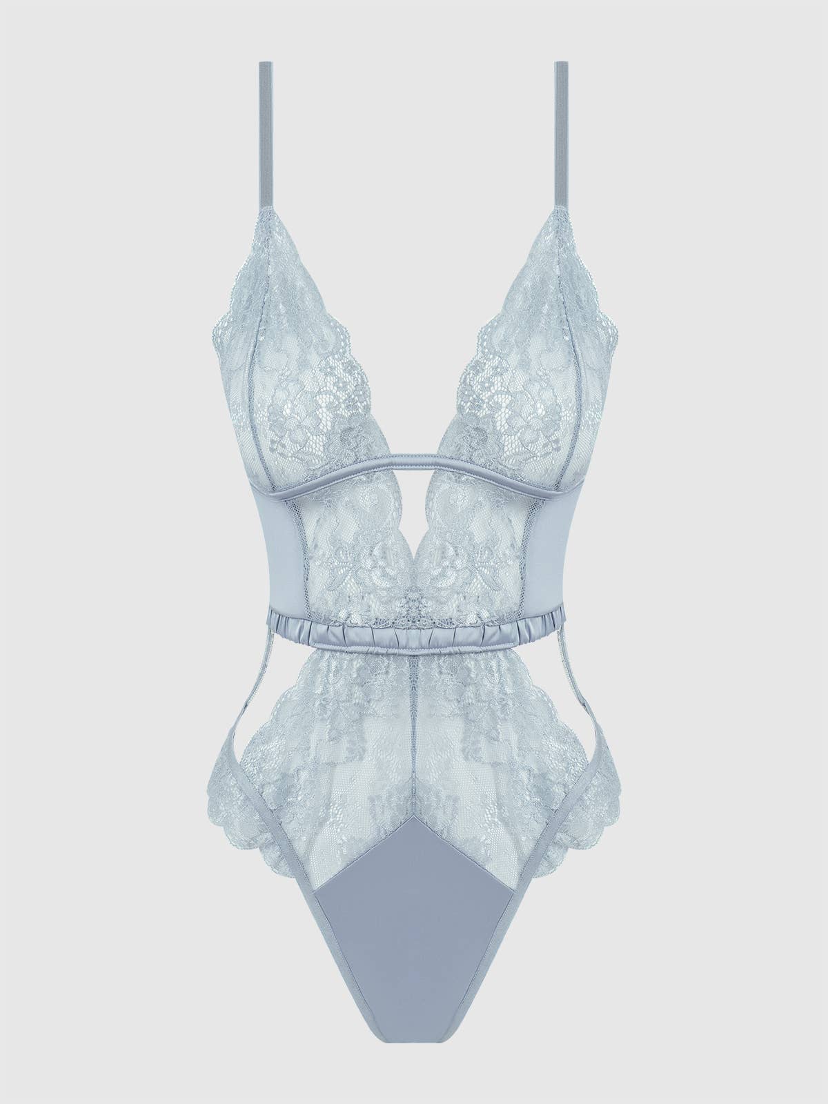 SIENNA SATIN & LACE WIRELESS TEDDY