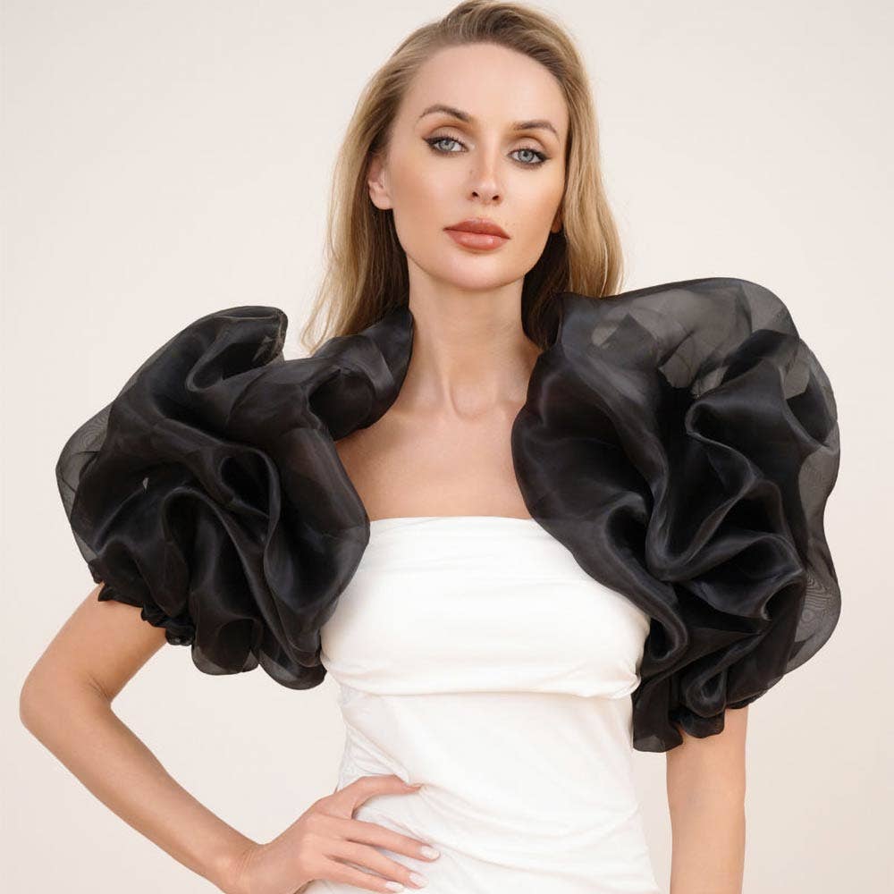 Voluminous Ruffle Statement Shoulder Wrap