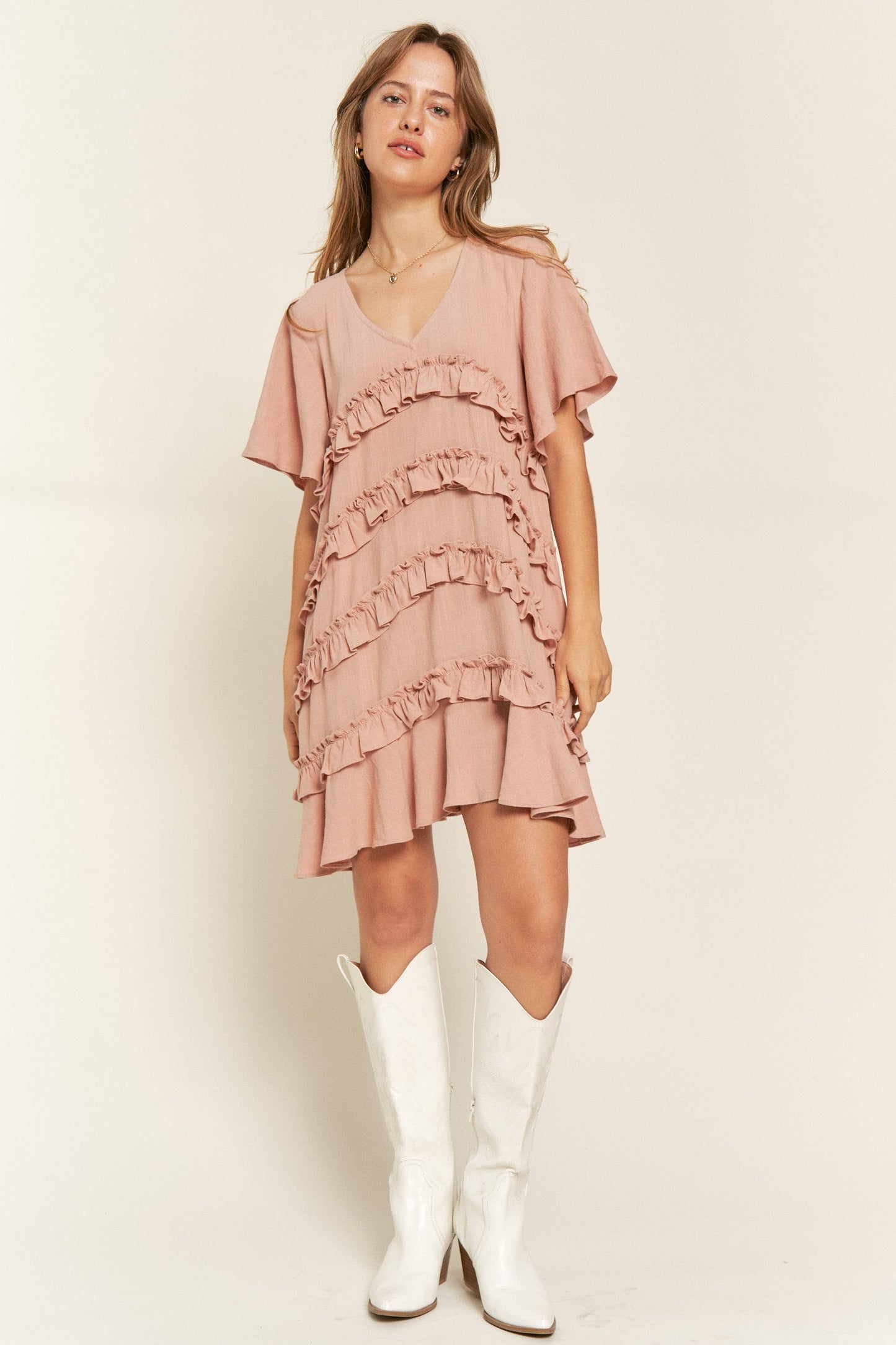 Short Sleeve Mini Dress (S to 3X)