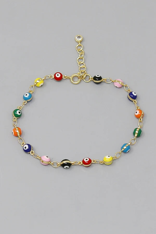 Evil Eye Bead Gold Dipped Bracelet