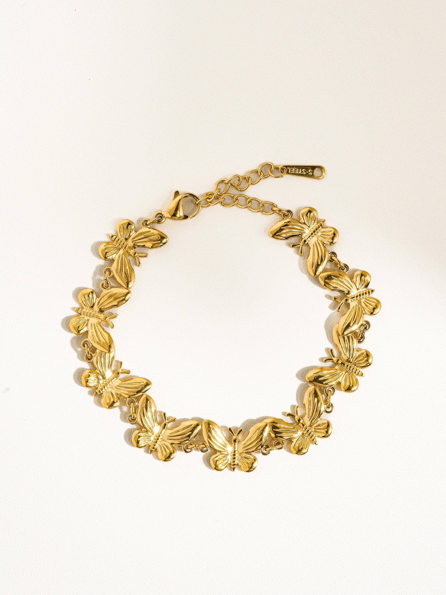 Valeria 18K Gold Non-Tarnish Butterfly Chain Bracelet