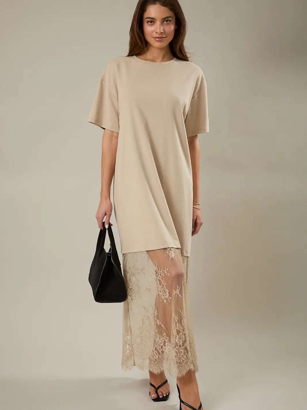 Lace Slip Tshirt Dress