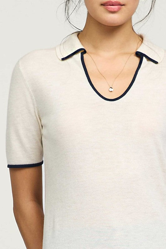 U-Neck Polo Sweater