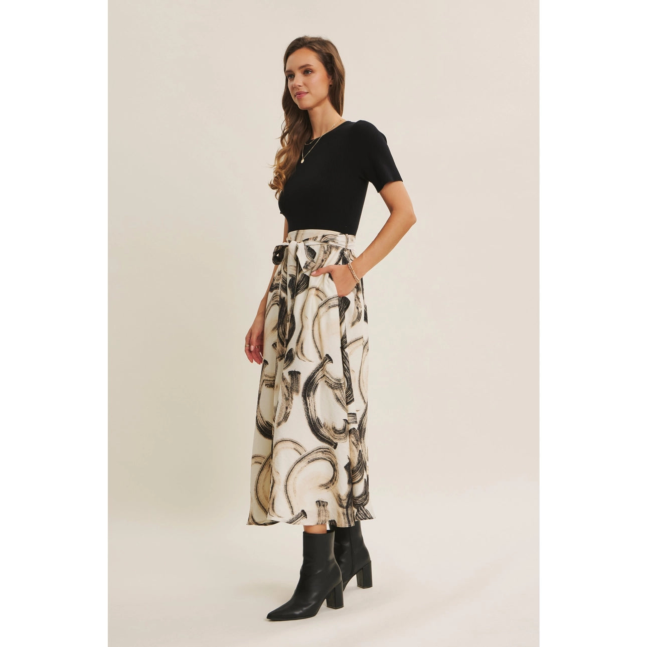 Brushstroke Midi Sweater Dress