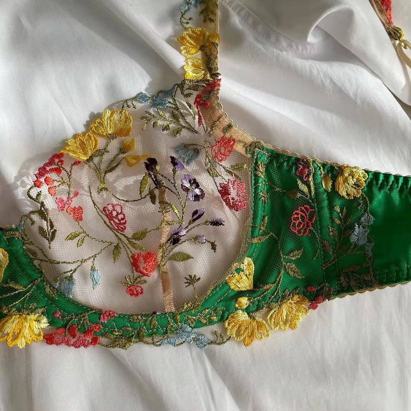 Floral Embroidered Bra