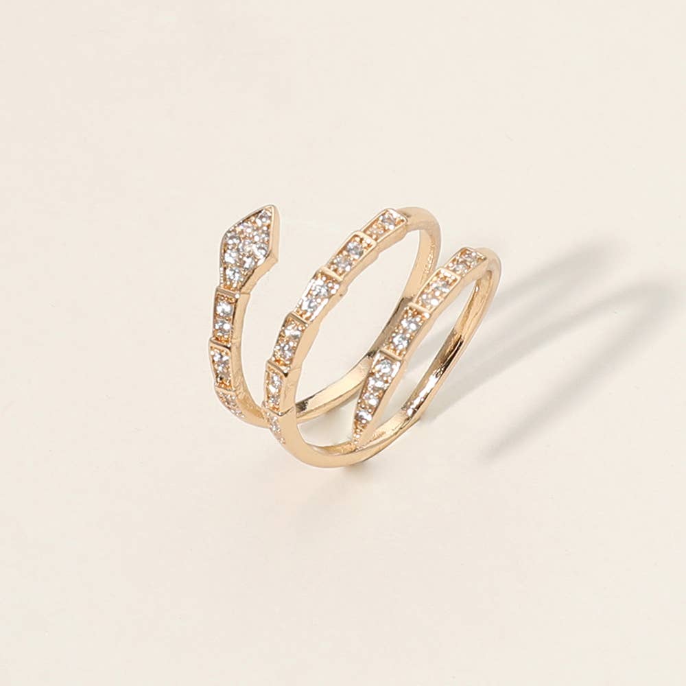 Stone Paved Snake Ring