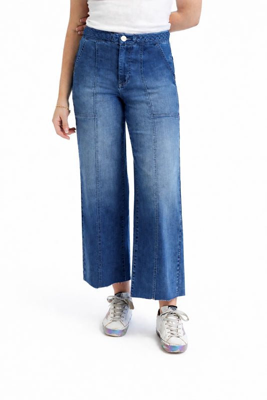 27" High Rise Wide Leg w/ Braided Waistband in Elias
