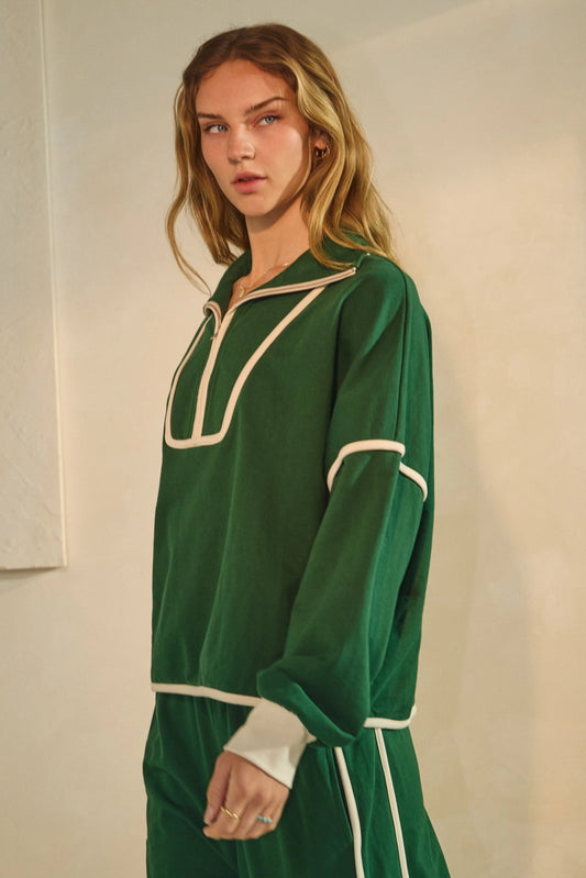 Mock Neck Half Zip Pullover