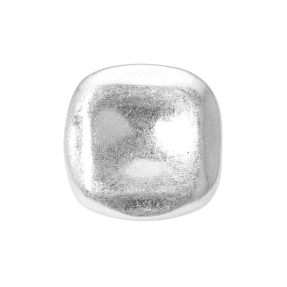 Oversized Brushed Metal Square Stretch Ring