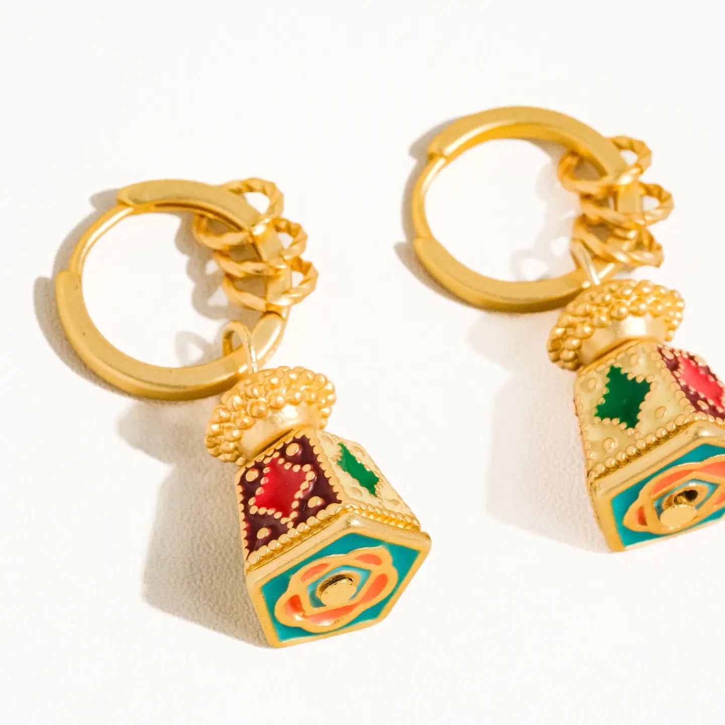 18K Gold Bohemian Bell Tower Earring