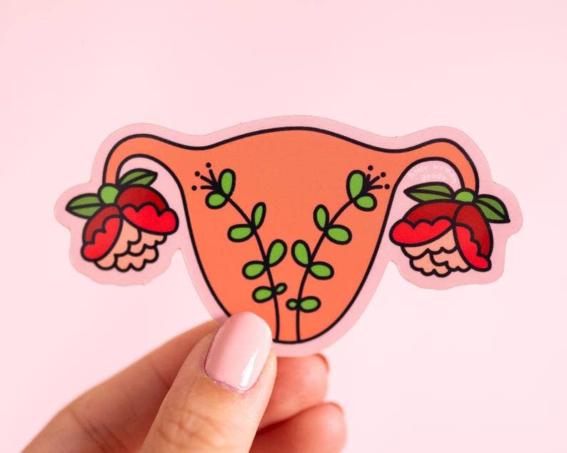 Blooming Uterus Vinyl Sticker- Feminist Women's Rights Art