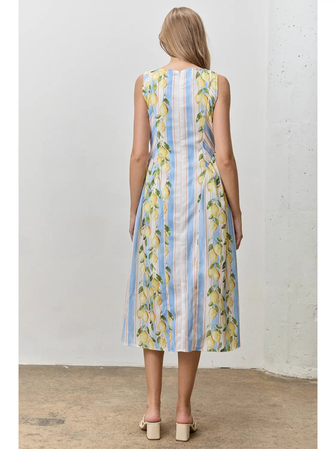 A-Line Basque Waist Lemon Dress (S to 3X)