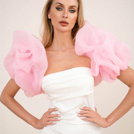 Voluminous Ruffle Statement Shoulder Wrap
