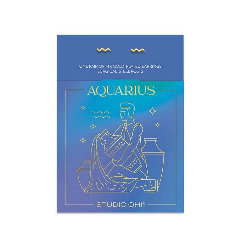 Aquarius Zodiac Earrings