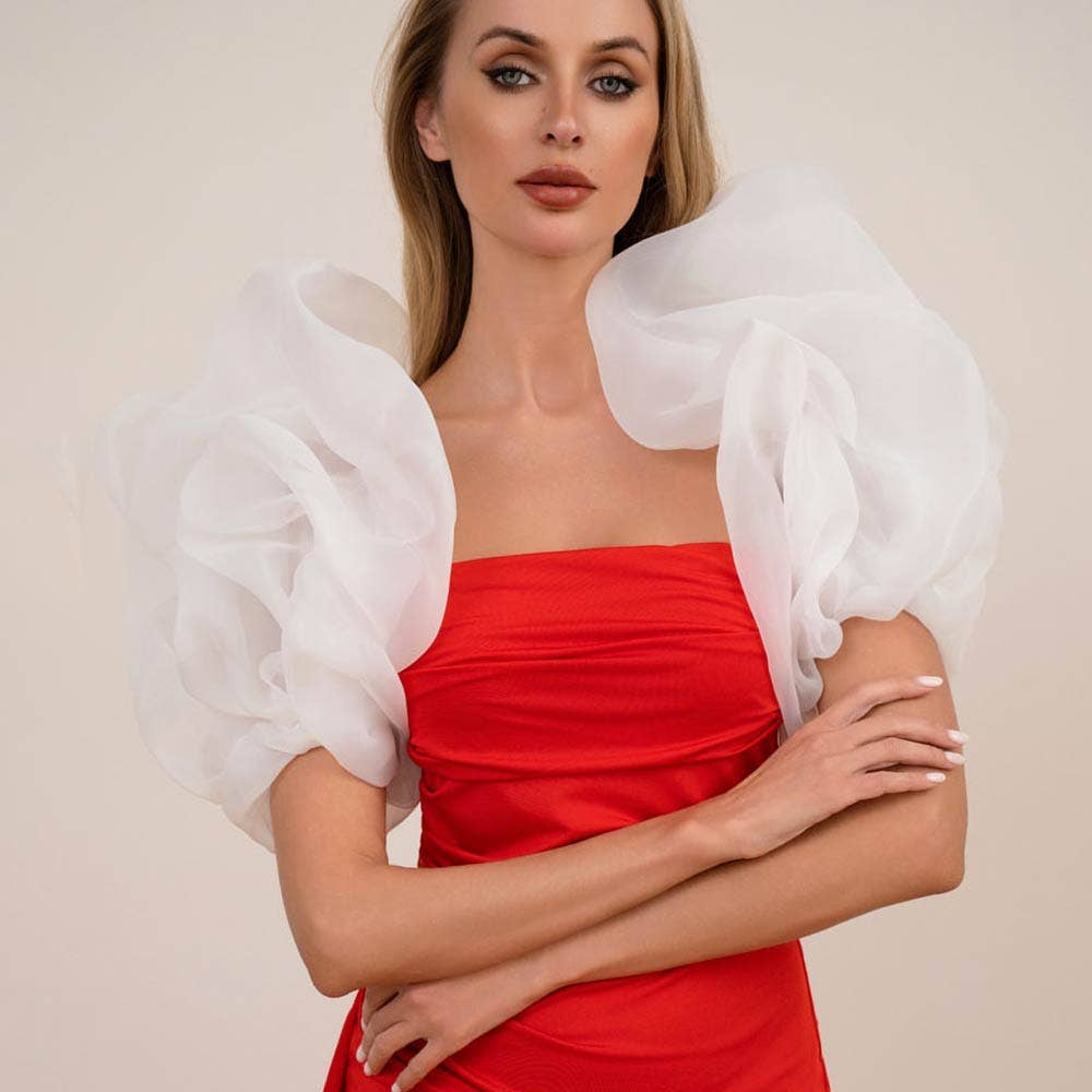 Voluminous Ruffle Statement Shoulder Wrap