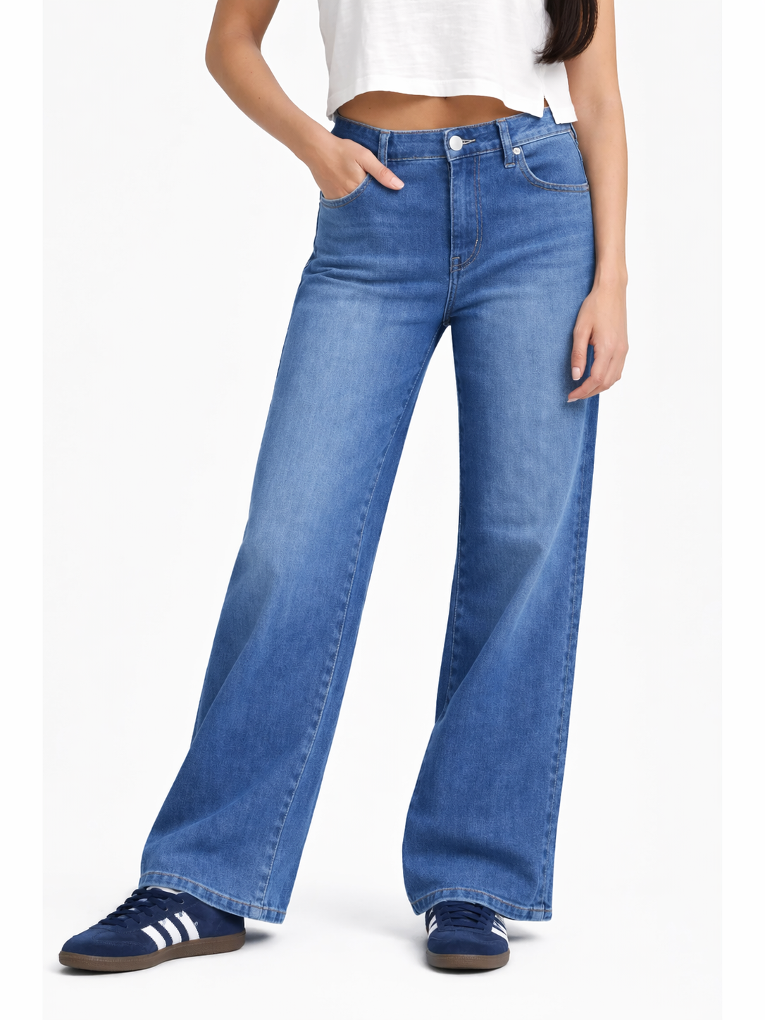 30" Better Butter Wide Leg Jean w/ Shadow Masking Stripe