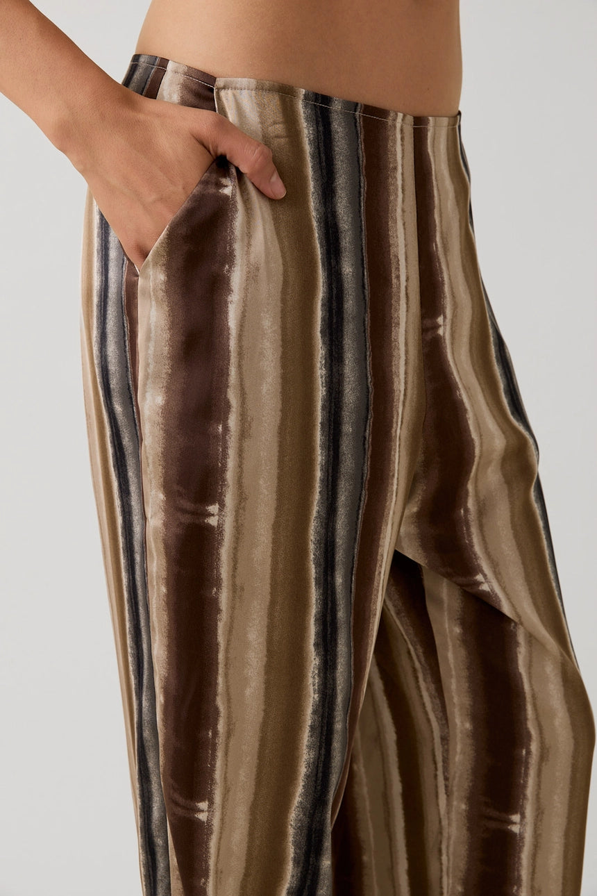 Satin Stripe Palazzo Pants