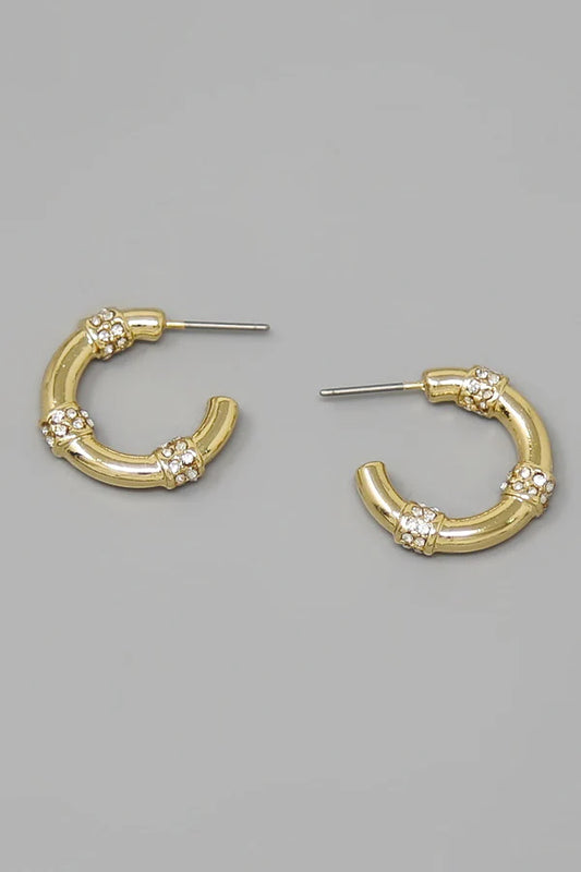 Pave Tube Mini Hoop Earrings