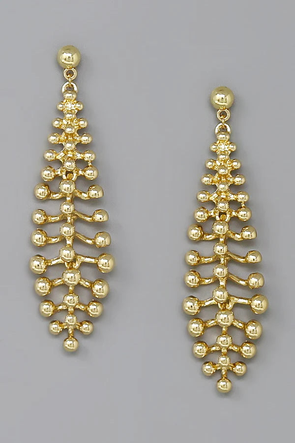 Leaf Shape Metal Drop Earrings