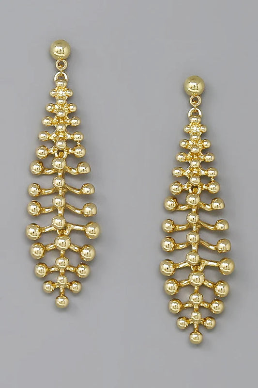 Leaf Shape Metal Drop Earrings