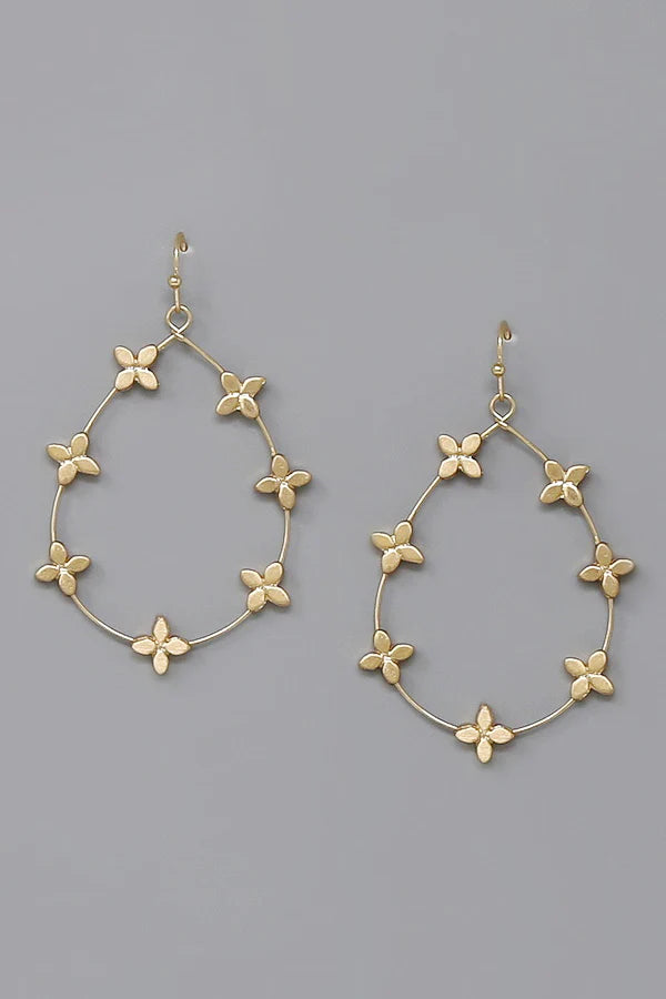 Flower Station Teardrop Hoop Earrings